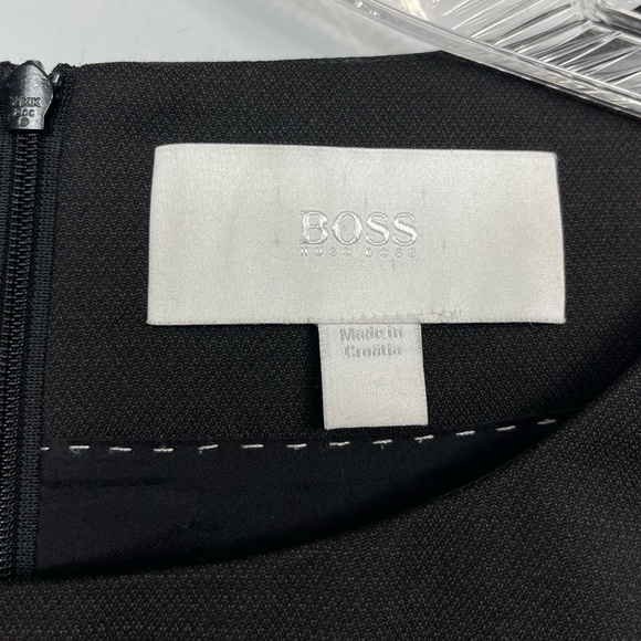 HUGO BOSS DOBINA Virgin Wool Shift Dress Belt Career Work Office Business 36 XS - Picture 5 of 16